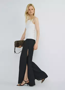 Двуслойные брюки из шифона, Черный