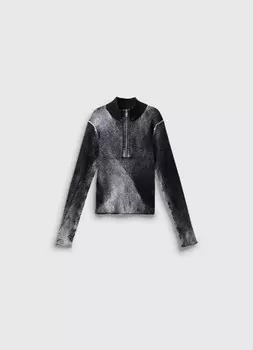 Джемпер-анорак с эффектом стирки, Серый