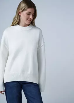 Джемпер оверсайз с шерстью, Бежевый