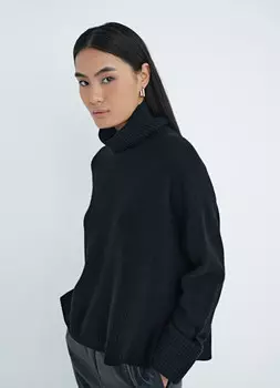 Джемпер оверсайз шерстяной, Черный