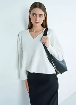 Джемпер плотной вязки, Белый