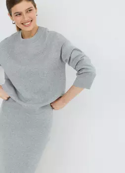 Джемпер плотной вязки, Серый