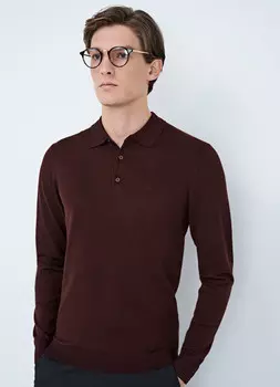 Джемпер-поло с вискозой, Красный