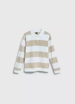 Джемпер-поло в полоску для мальчиков, Бежевый