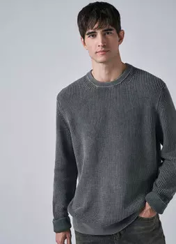 Джемпер с эффектом стирки, Зеленый