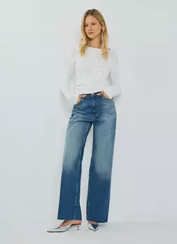 Джемпер с эффектом жатости, Белый