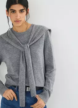 Джемпер с декором, Серый