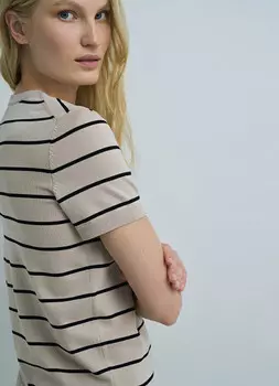 Джемпер с коротким рукавом, Бежевый