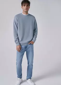 Джемпер с лёгкими потёртостями, Голубой