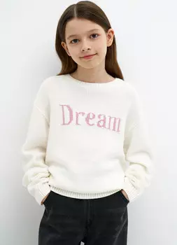 Джемпер с принтом для девочек, Белый