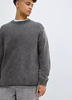 Джемпер с рваным дизайном, Серый