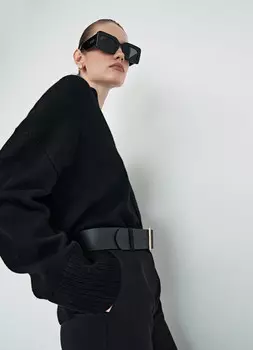 Джемпер с V-образным вырезом, Черный