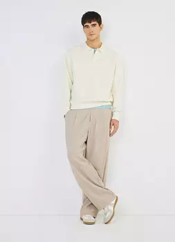 Джемпер с воротником-поло, Белый