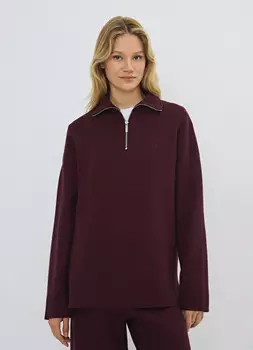 Джемпер с воротником-стойкой на молнии, Фиолетовый