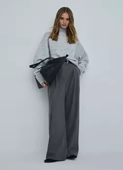 Джемпер с воротником-стойкой, Серый