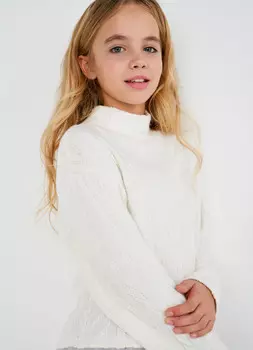 Джемпер свободный для девочек, Белый