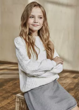 Джемпер свободный для девочек, Белый