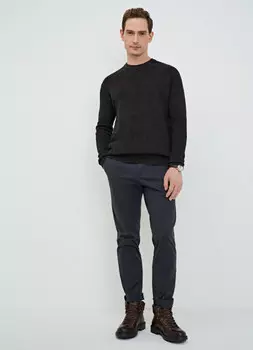 Джемпер текстурной вязки, Синий