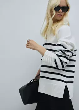 Джемпер в полоску, Белый