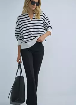 Джемпер в полоску, Белый