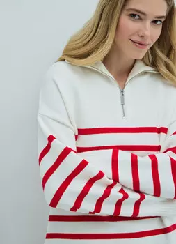 Джемпер в полоску, Белый