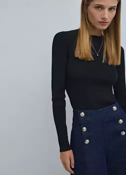 Джемпер в рубчик, Черный