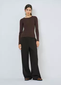 Джемпер в рубчик, Коричневый