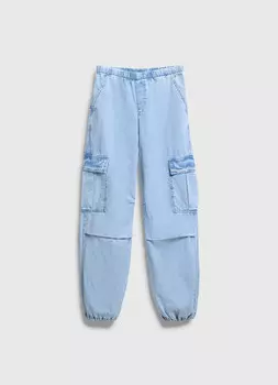 Джинcы оверсайз для девочек, Голубой