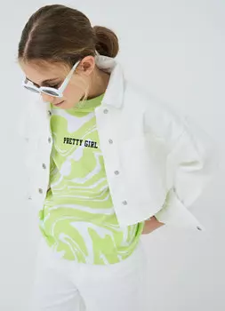 Джинсовая куртка для девочек, Белый