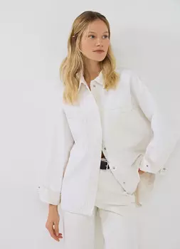 Джинсовая куртка-рубашка, Белый