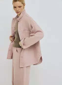 Джинсовая куртка-рубашка, Розовый