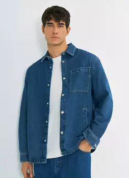 Джинсовая куртка-рубашка, Синий