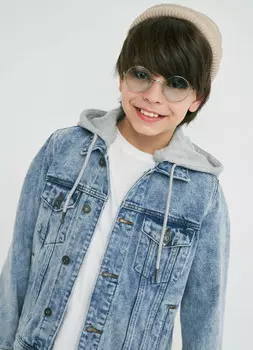 Джинсовая куртка с капюшоном для мальчиков, Голубой