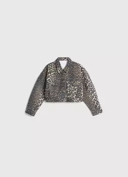 Джинсовая куртка с принтом для девочек, Мультицвет