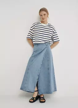Джинсовая макси-юбка, Голубой