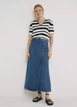 Джинсовая макси-юбка, Синий