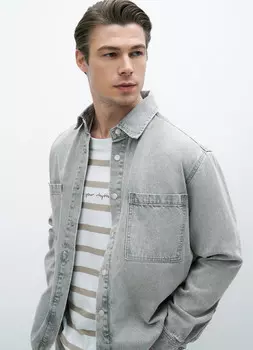 Джинсовая рубашка, Бежевый