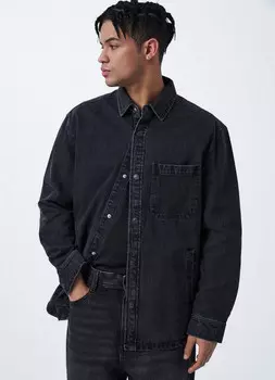 Джинсовая рубашка на кнопках, Серый