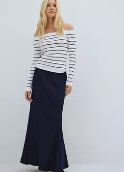 Джинсовая юбка годе, Синий