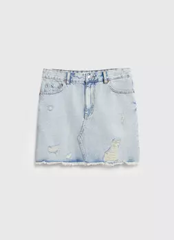 Джинсовая юбка мини, Голубой