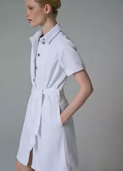 Джинсовое платье, Белый