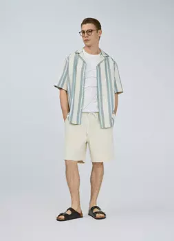 Джинсовые шорты с эластичным поясом, Белый