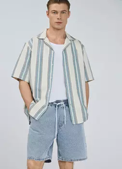 Джинсовые шорты с эластичным поясом, Голубой