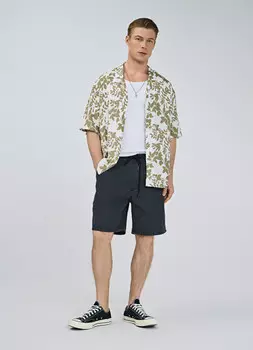 Джинсовые шорты с эластичным поясом, Серый