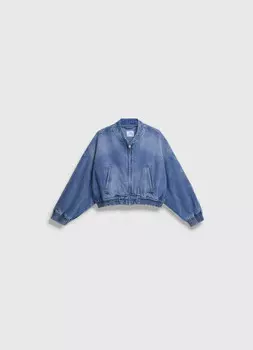 Джинсовый бомбер для девочек, Голубой