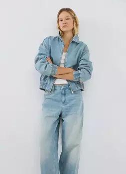 Джинсовый бомбер, Голубой