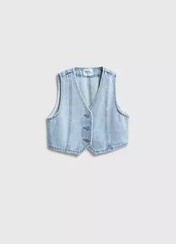 Джинсовый жилет для девочек, Голубой