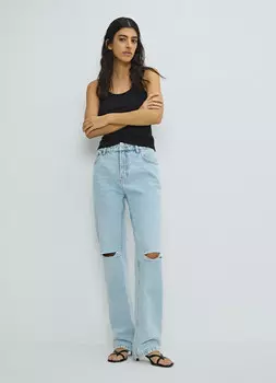 Джинсы Boyfriend с низкой посадкой, Голубой