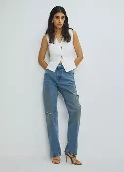 Джинсы Boyfriend с низкой посадкой, Синий