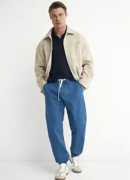 Джинсы-джоггеры, Синий